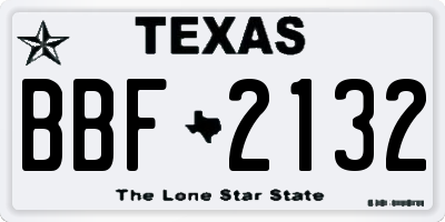 TX license plate BBF2132