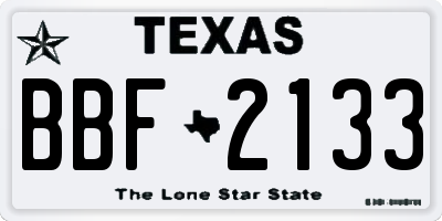 TX license plate BBF2133