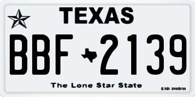 TX license plate BBF2139