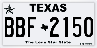 TX license plate BBF2150