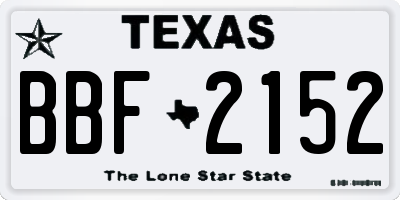 TX license plate BBF2152