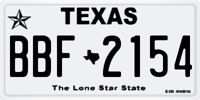 TX license plate BBF2154