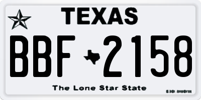 TX license plate BBF2158