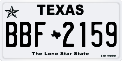 TX license plate BBF2159