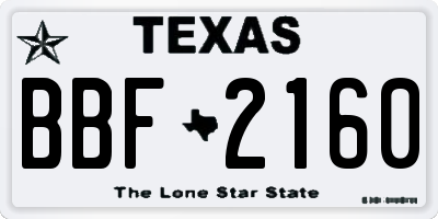 TX license plate BBF2160
