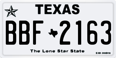 TX license plate BBF2163