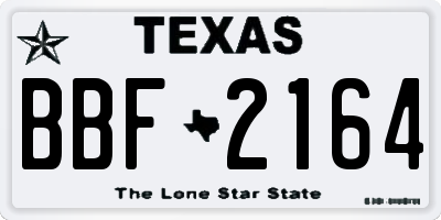 TX license plate BBF2164