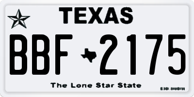 TX license plate BBF2175