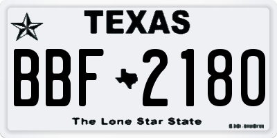 TX license plate BBF2180