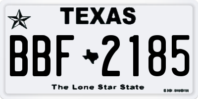 TX license plate BBF2185