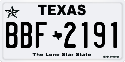 TX license plate BBF2191