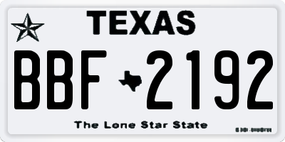 TX license plate BBF2192