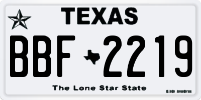 TX license plate BBF2219
