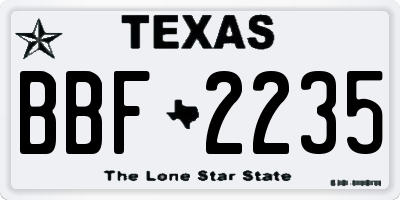 TX license plate BBF2235