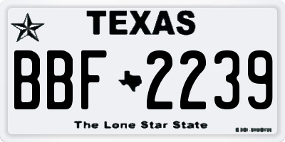 TX license plate BBF2239