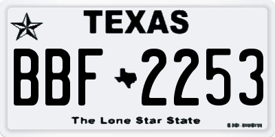 TX license plate BBF2253