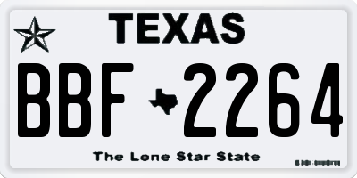 TX license plate BBF2264