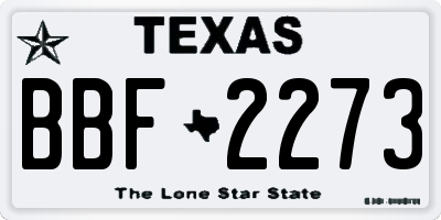 TX license plate BBF2273