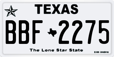 TX license plate BBF2275