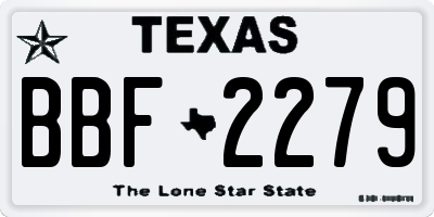 TX license plate BBF2279