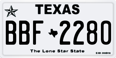 TX license plate BBF2280
