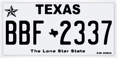 TX license plate BBF2337