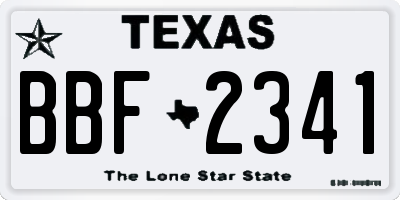 TX license plate BBF2341
