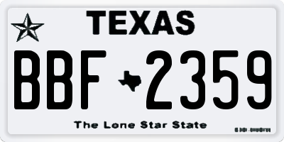 TX license plate BBF2359