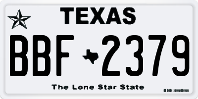 TX license plate BBF2379