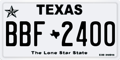 TX license plate BBF2400