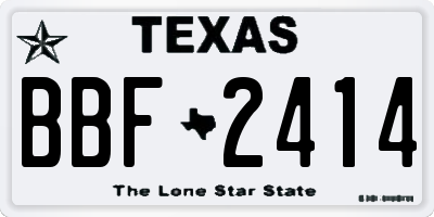 TX license plate BBF2414