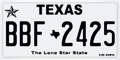 TX license plate BBF2425