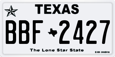 TX license plate BBF2427