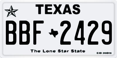 TX license plate BBF2429