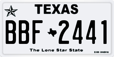 TX license plate BBF2441
