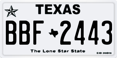 TX license plate BBF2443