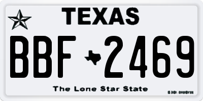 TX license plate BBF2469