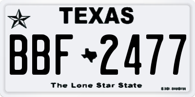 TX license plate BBF2477