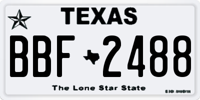 TX license plate BBF2488