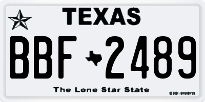 TX license plate BBF2489
