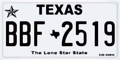 TX license plate BBF2519