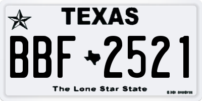 TX license plate BBF2521