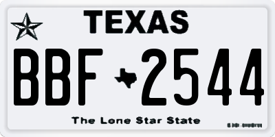 TX license plate BBF2544