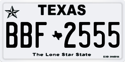 TX license plate BBF2555