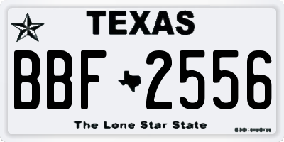 TX license plate BBF2556