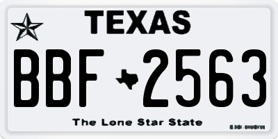 TX license plate BBF2563