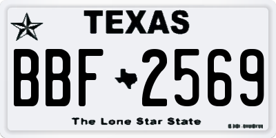 TX license plate BBF2569