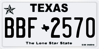 TX license plate BBF2570
