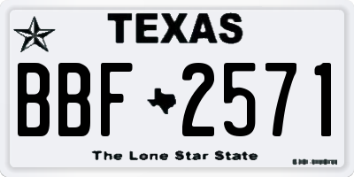 TX license plate BBF2571