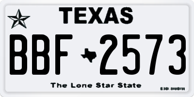 TX license plate BBF2573